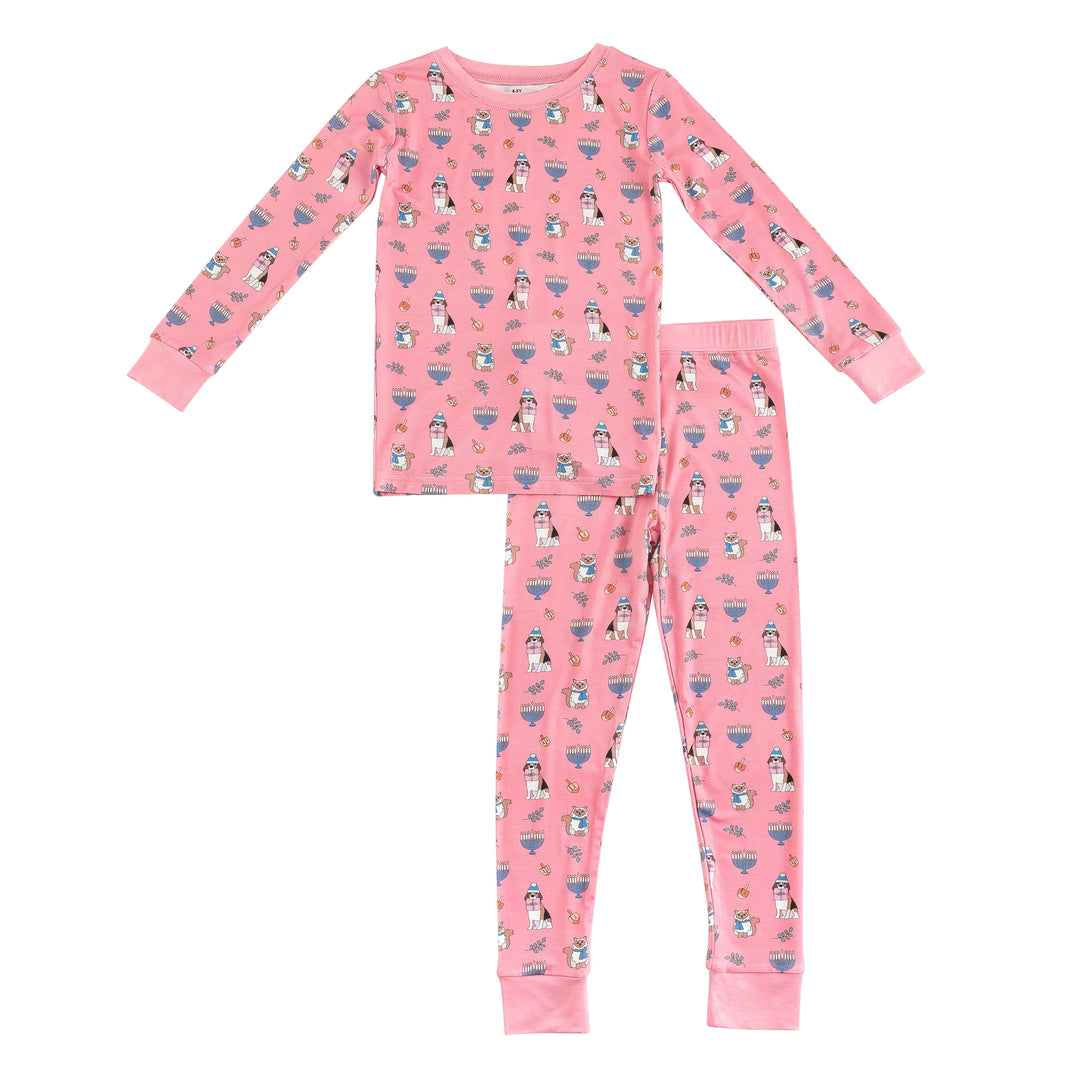 PREORDER - Hanukkah Pets (Women's Long Sleeve PJ) - Pink