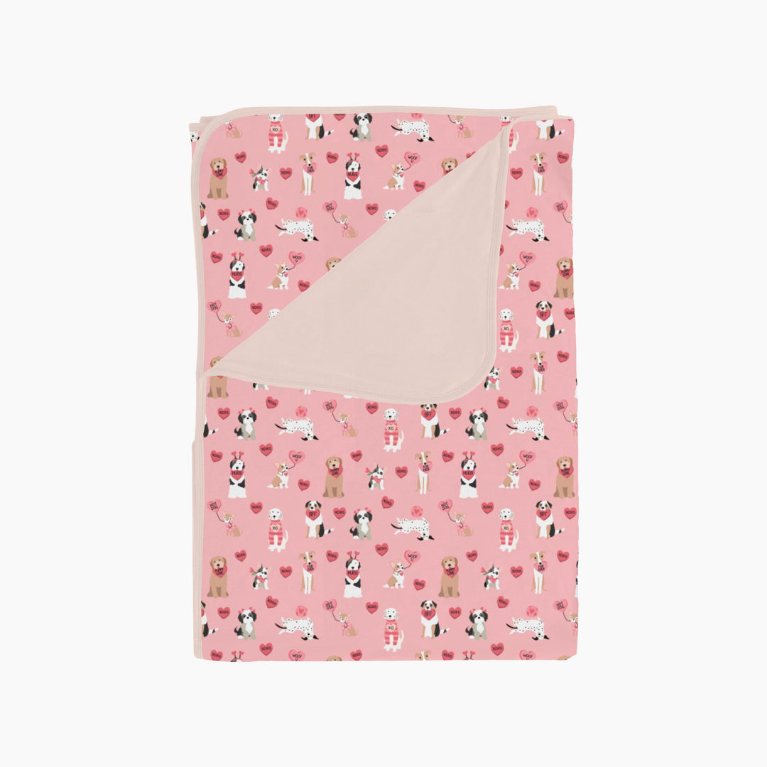 Pups & Kisses (Dream Blanket) - Pink