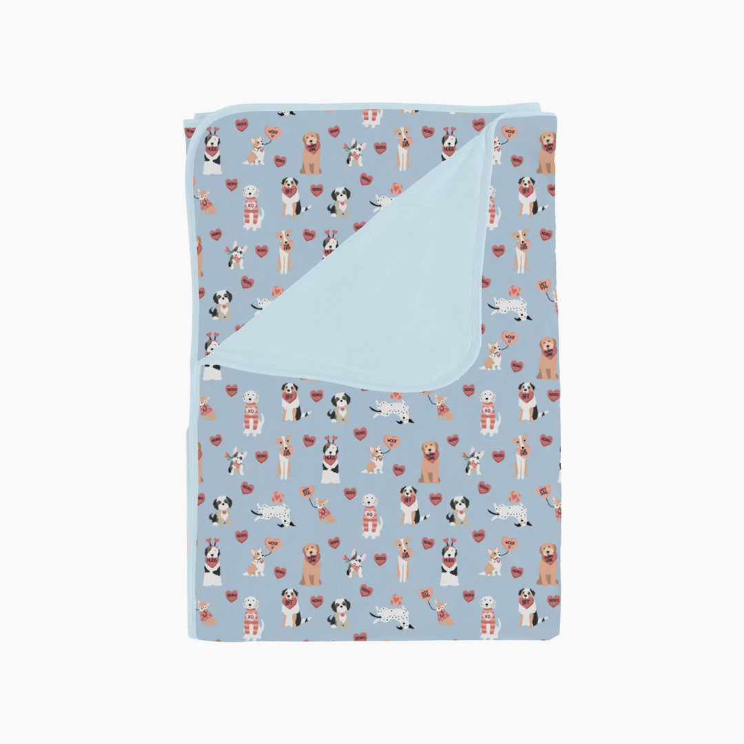 Pups & Kisses (Dream Blanket) - Blue