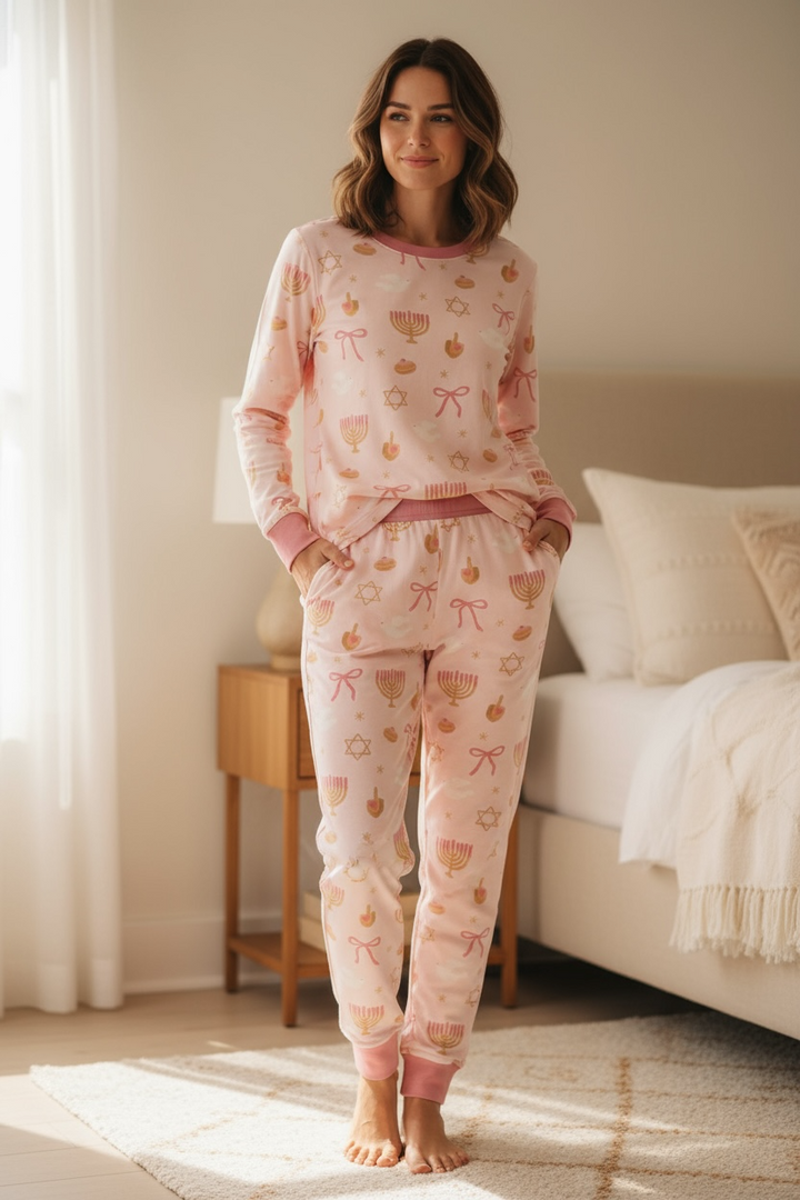 PREORDER - Pretty In Hanukkah (Women's Long Sleeve PJ)