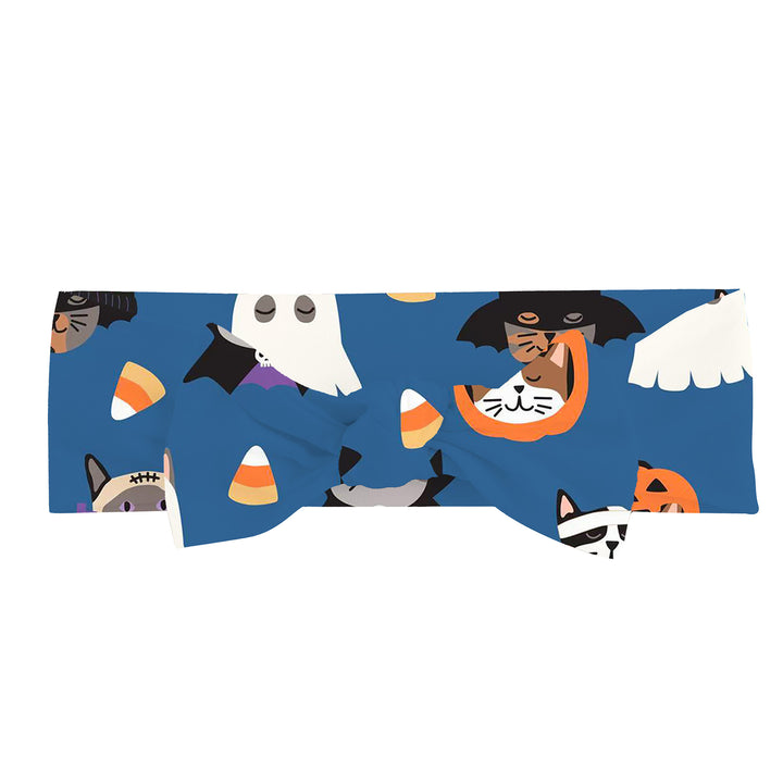 Spooky Cat Society (Bow Headband) - Blue