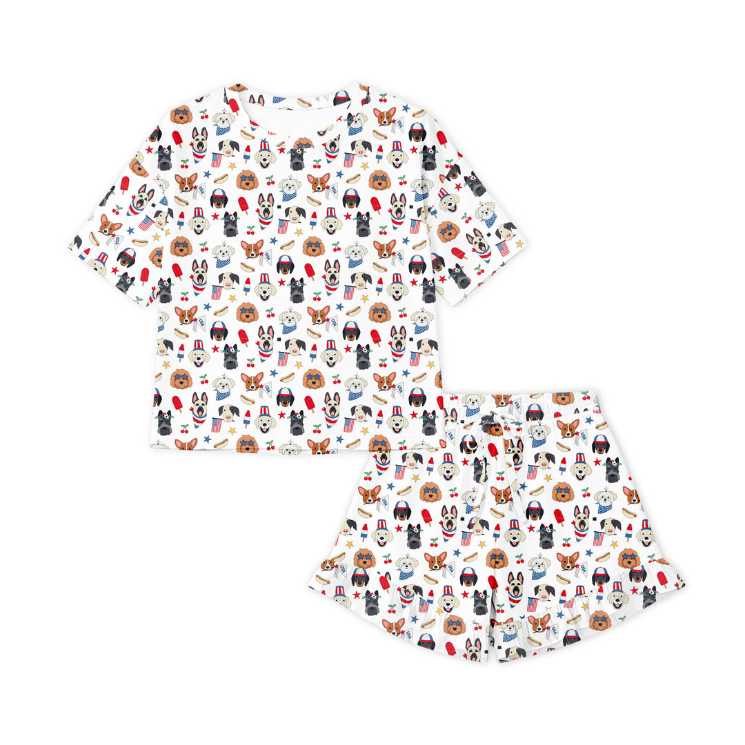 Freedom Dogs (Women’s Ruffle Short PJ Set)