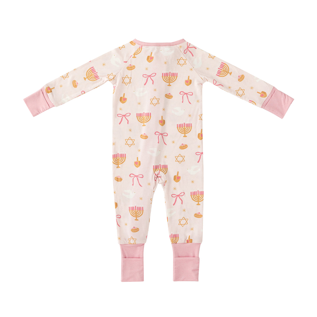 PREORDER - Pretty In Hanukkah (Convertible Zip Footies)