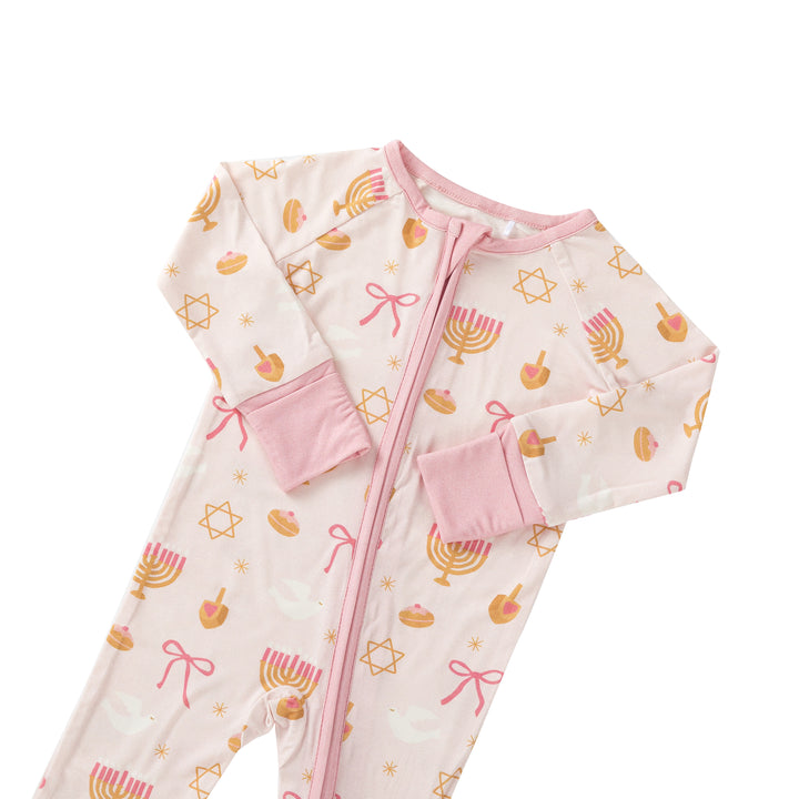 PREORDER - Pretty In Hanukkah (Convertible Zip Footies)
