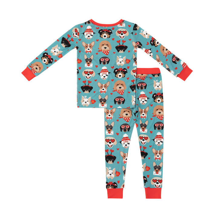 Puppy Love (Long Sleeve PJ) - Heirloom Blue