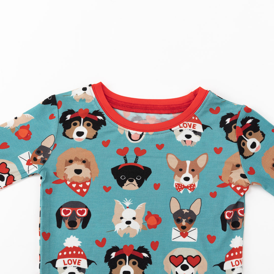 Puppy Love (Long Sleeve PJ) - Heirloom Blue