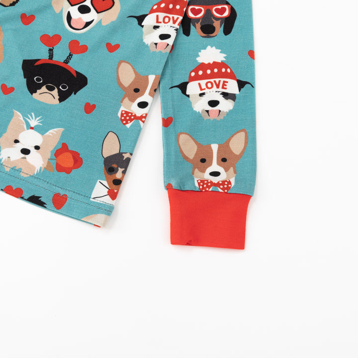 Puppy Love (Long Sleeve PJ) - Heirloom Blue