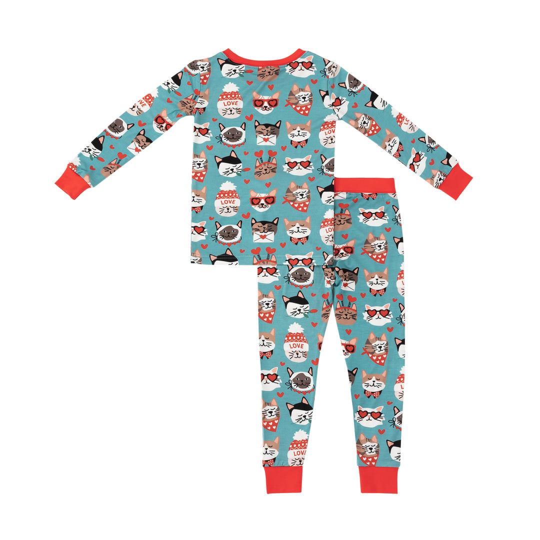 Purrfectly Loved (Long Sleeve PJ) - Heirloom Blue