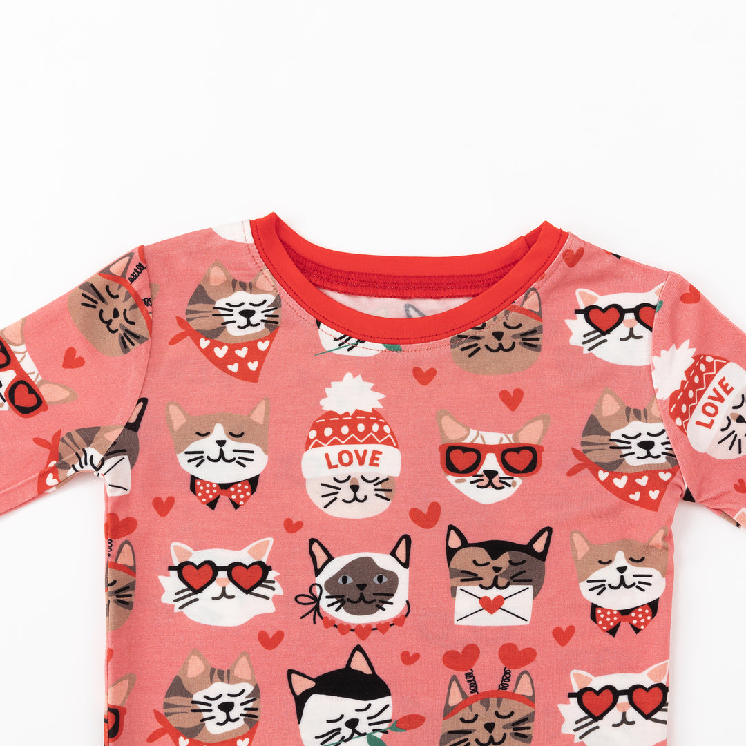 Purrfectly Loved (Long Sleeve PJ) - Warm Rose