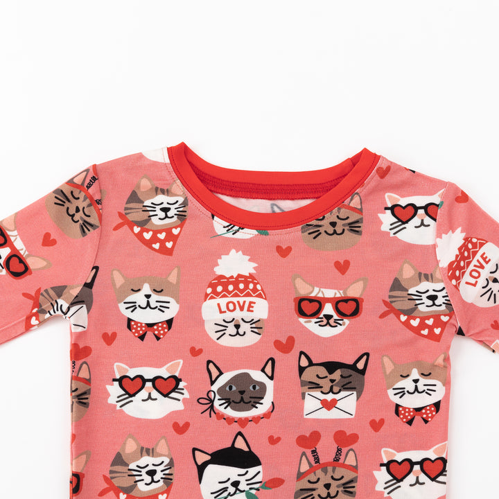Purrfectly Loved (Long Sleeve PJ) - Warm Rose