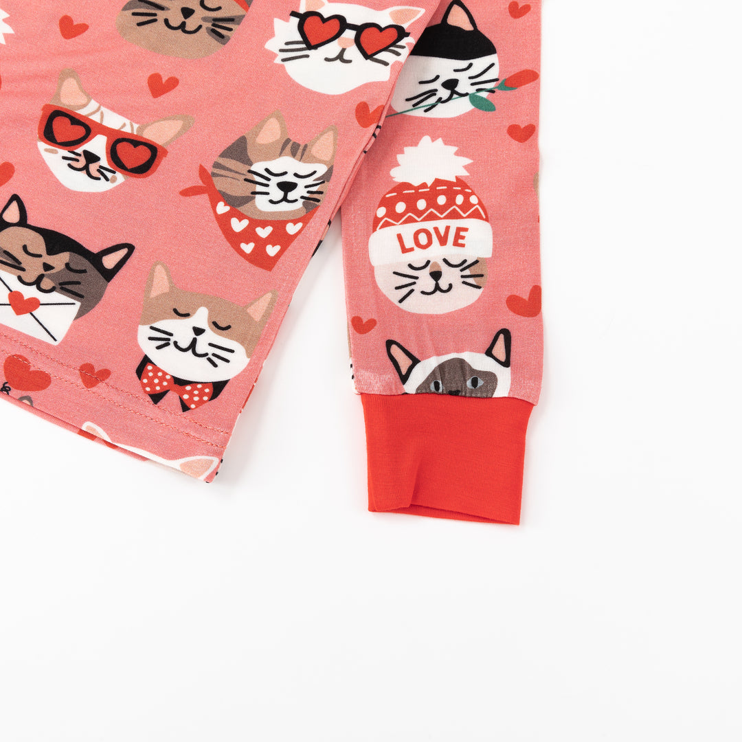 Purrfectly Loved (Long Sleeve PJ) - Warm Rose