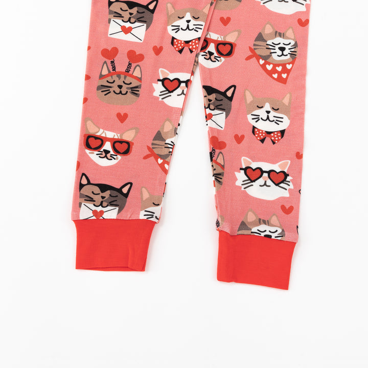 Purrfectly Loved (Long Sleeve PJ) - Warm Rose