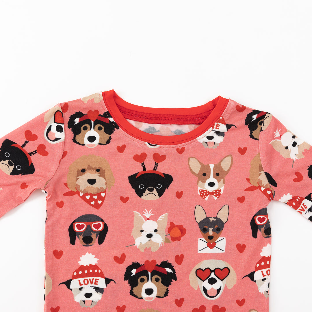 Puppy Love (Long Sleeve PJ) - Warm Rose