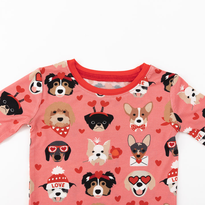 Puppy Love (Long Sleeve PJ) - Warm Rose