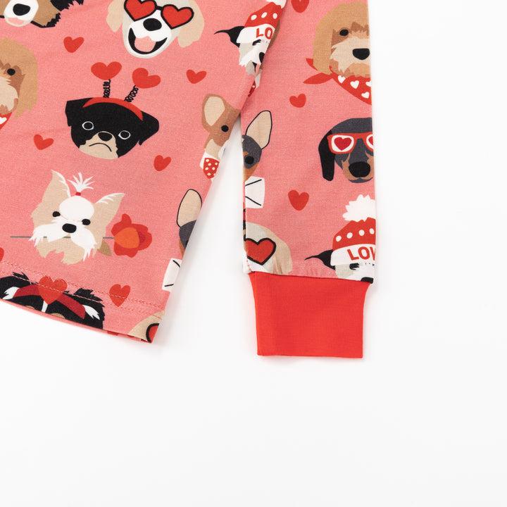Puppy Love (Long Sleeve PJ) - Warm Rose