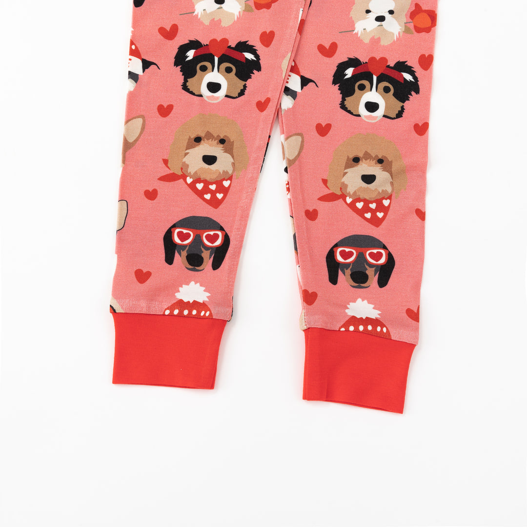 Puppy Love (Long Sleeve PJ) - Warm Rose
