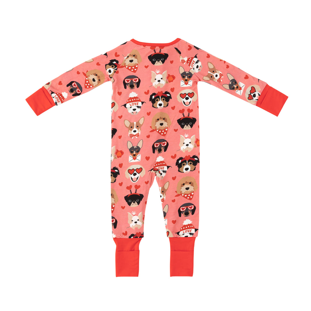 Puppy Love (Convertible Zip Footies) - Warm Rose