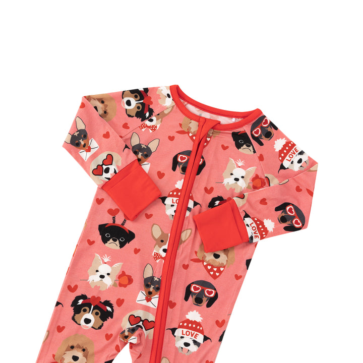 Puppy Love (Convertible Zip Footies) - Warm Rose