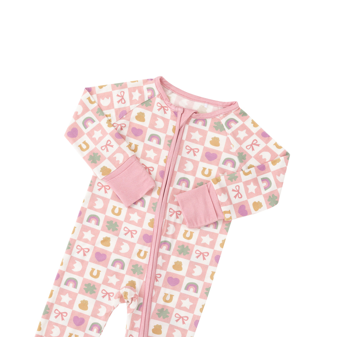 Lucky Charms (Convertible Zip Footies) - Pink