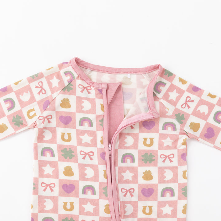 Lucky Charms (Convertible Zip Footies) - Pink