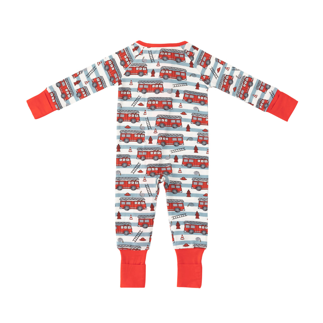 Fire Truck Squad (Convertible Zip Footies)