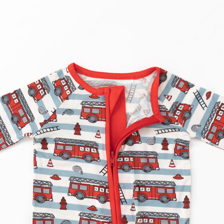 Fire Truck Squad (Convertible Zip Footies)