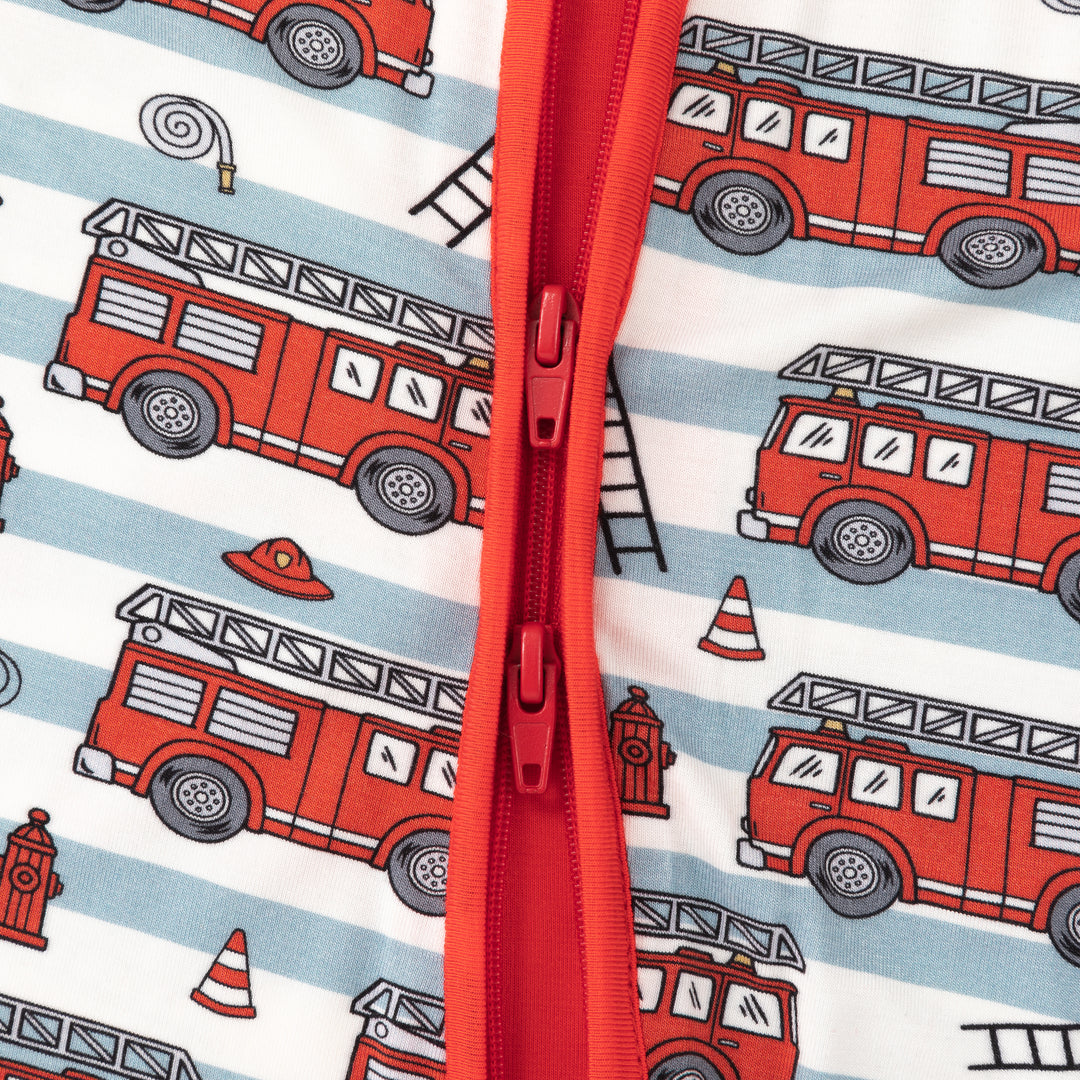 Fire Truck Squad (Convertible Zip Footies)
