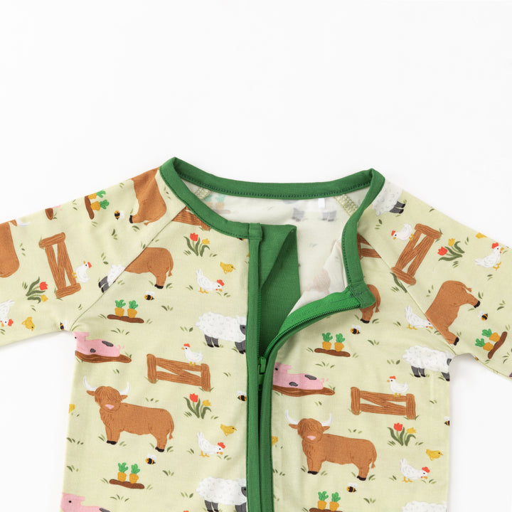 Little Moo Farm (Convertible Zip Footies)