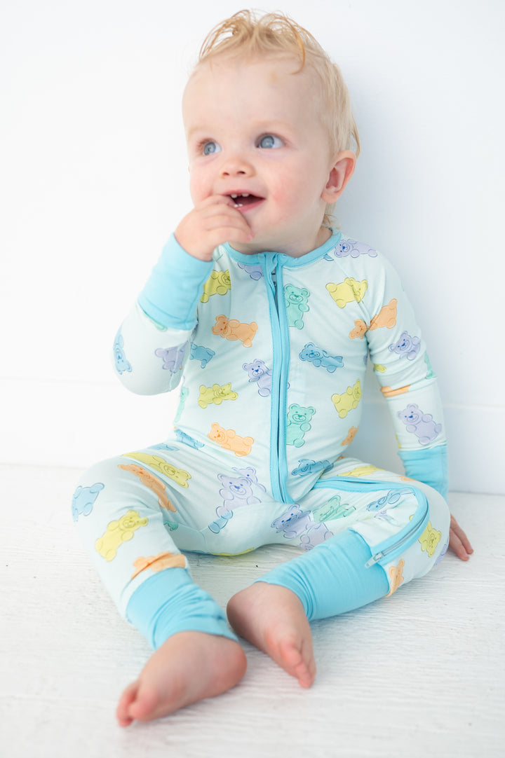 Gummy Bears (Convertible Zip Footies) - Blue