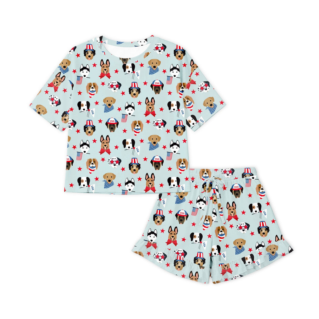 Star-Spangled Pups (Women’s Ruffle Short PJ Set)