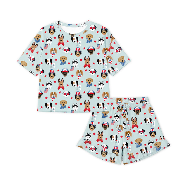 Star-Spangled Pups (Women’s Ruffle Short PJ Set)