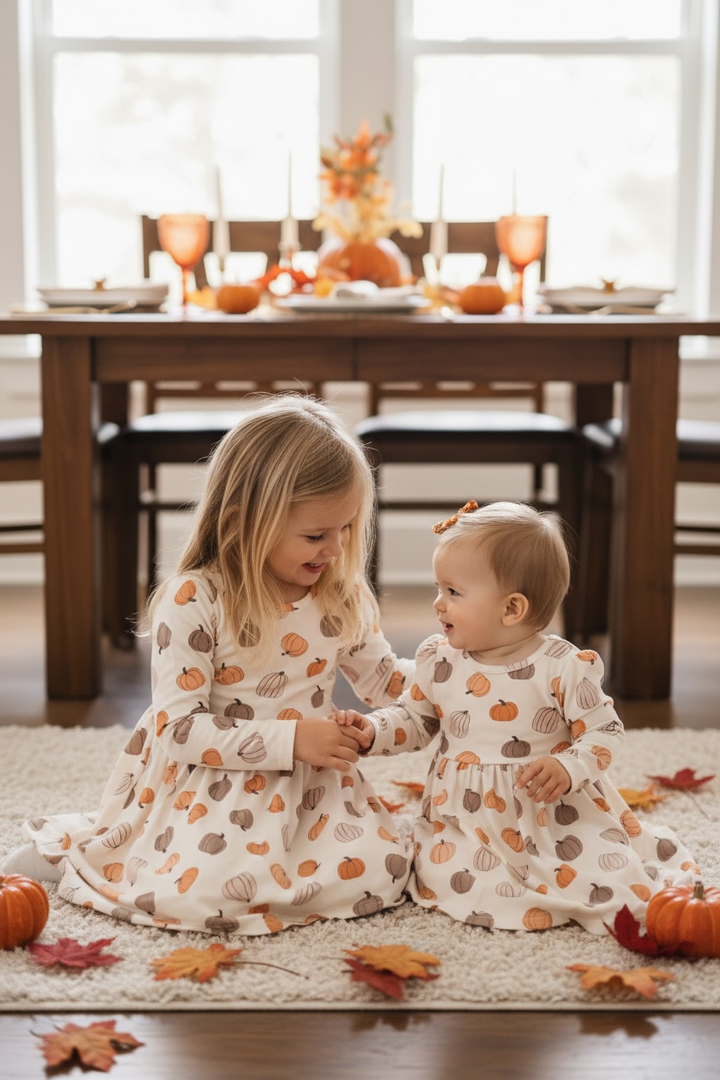 Pumpkins Beige (Twirl Dress)