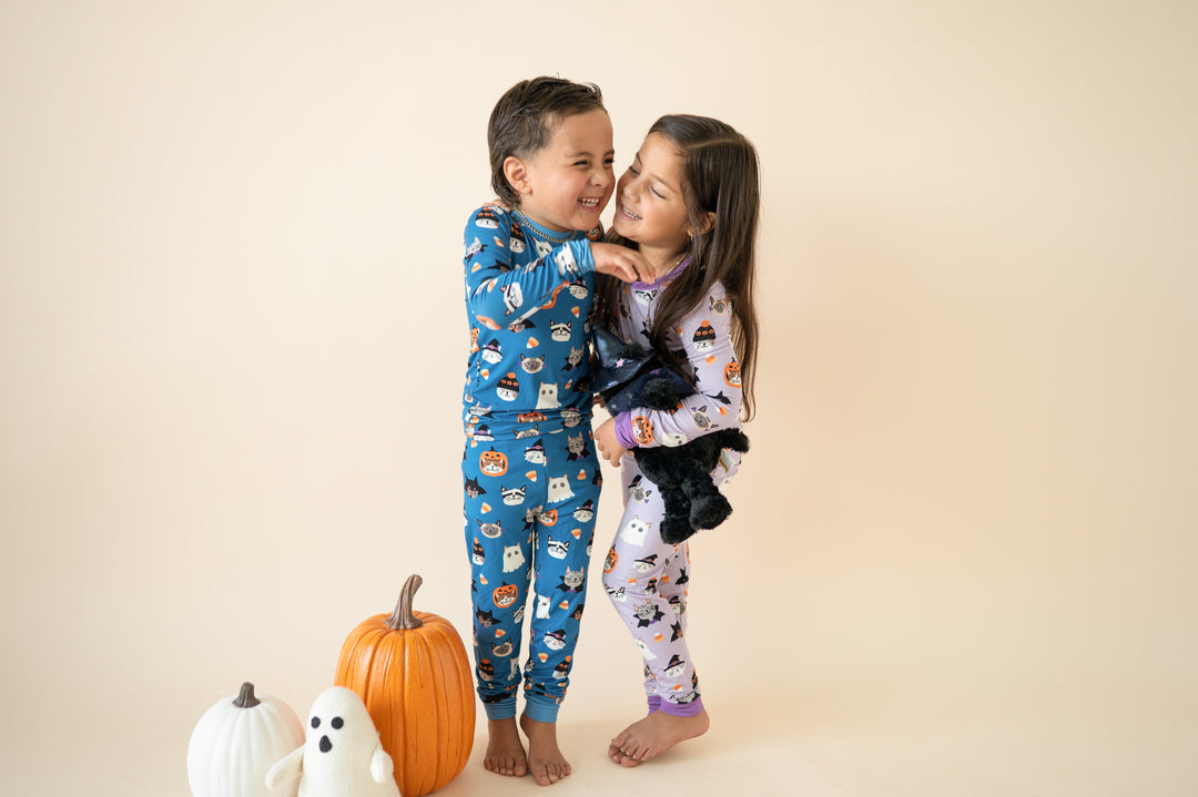 Spooky Cat Society (Long Sleeve PJ) - Purple