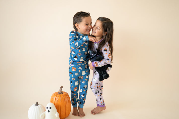 Spooky Cat Society (Long Sleeve PJ) - Purple