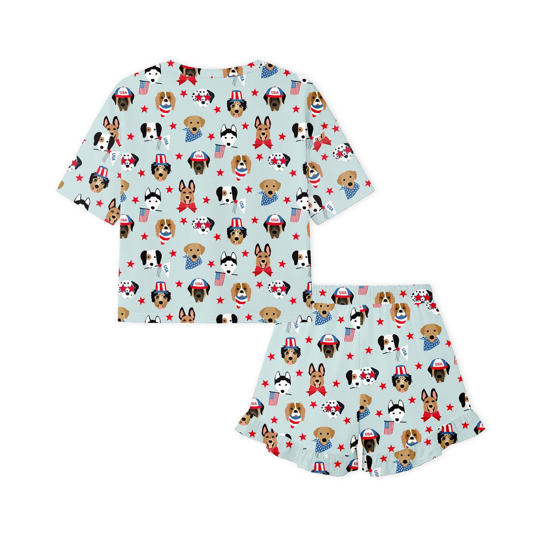 Star-Spangled Pups (Women’s Ruffle Short PJ Set)