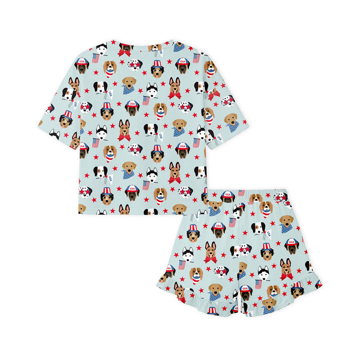 Star-Spangled Pups (Women’s Ruffle Short PJ Set)