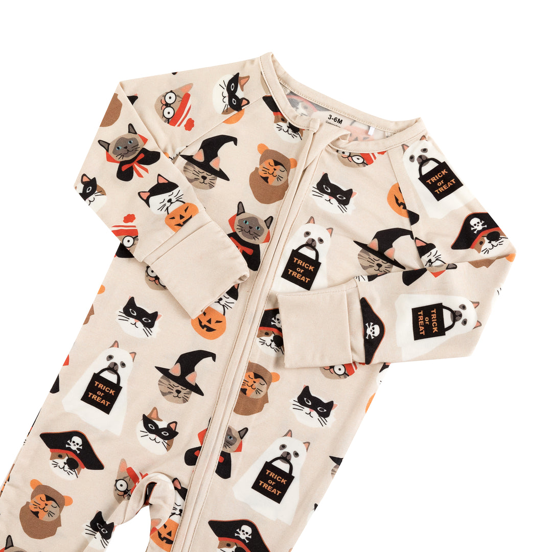 PREORDER - Meow & Treat (Convertible Zip Footies)