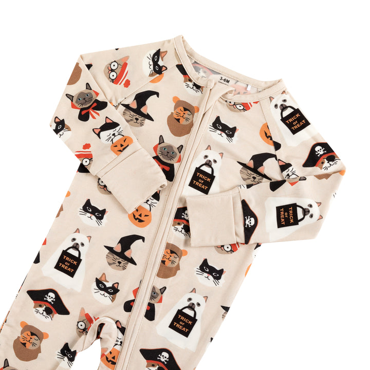 PREORDER - Meow & Treat (Convertible Zip Footies)