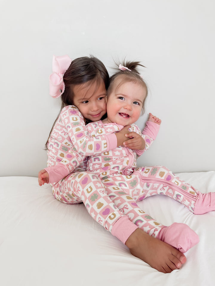 Lucky Charms (Convertible Zip Footies) - Pink