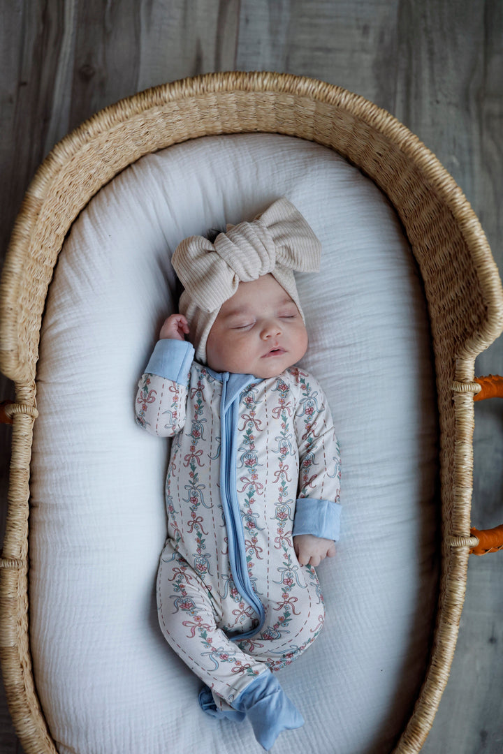 Bow Blossom (Convertible Zip Footies)