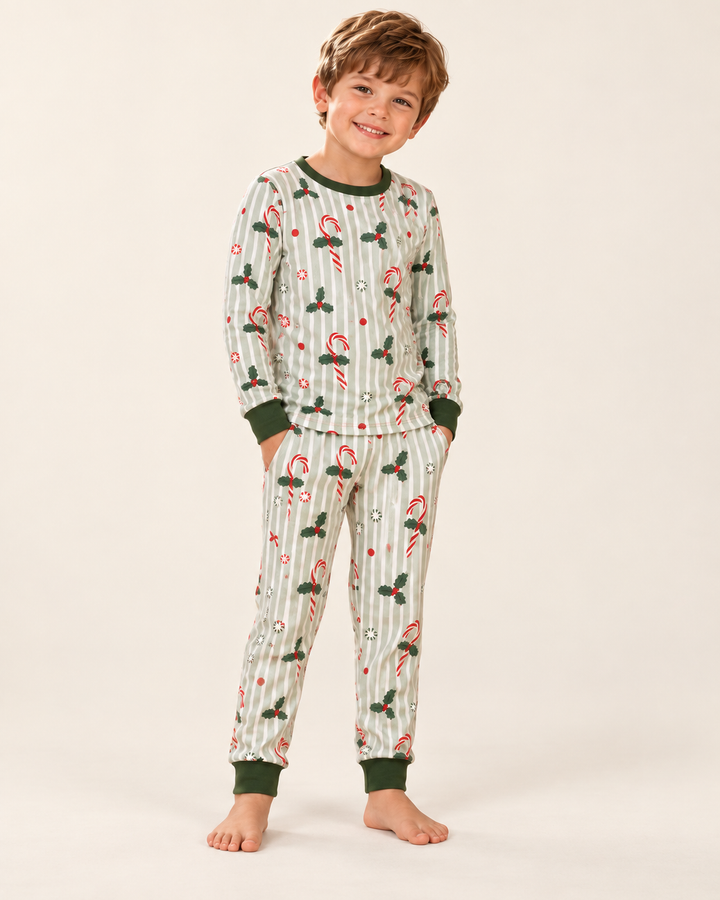 Peppermint Lane (Long Sleeve PJ) - Holly Green