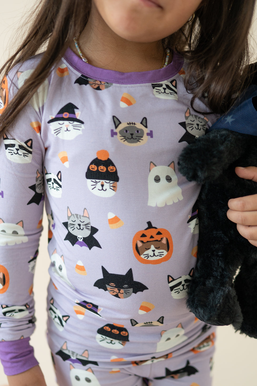 Spooky Cat Society (Long Sleeve PJ) - Purple