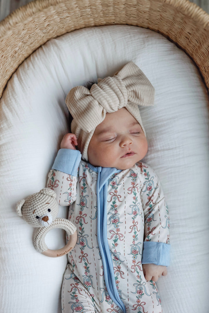 Bow Blossom (Convertible Zip Footies)