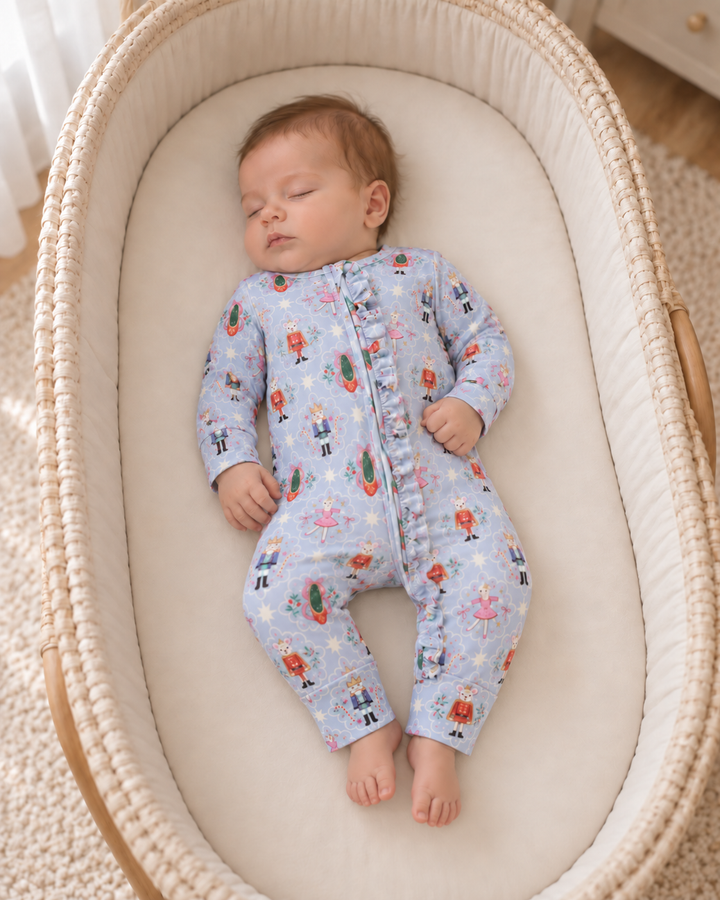 Sugar Plum Dreams (Ruffle Convertible Zip Footies)