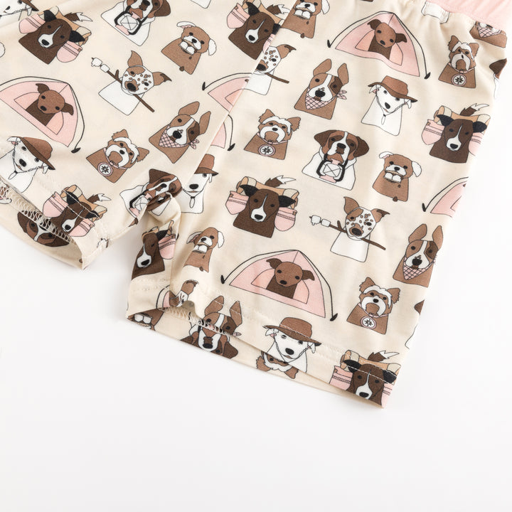 Camp Paws (Short PJ Set) - Pink