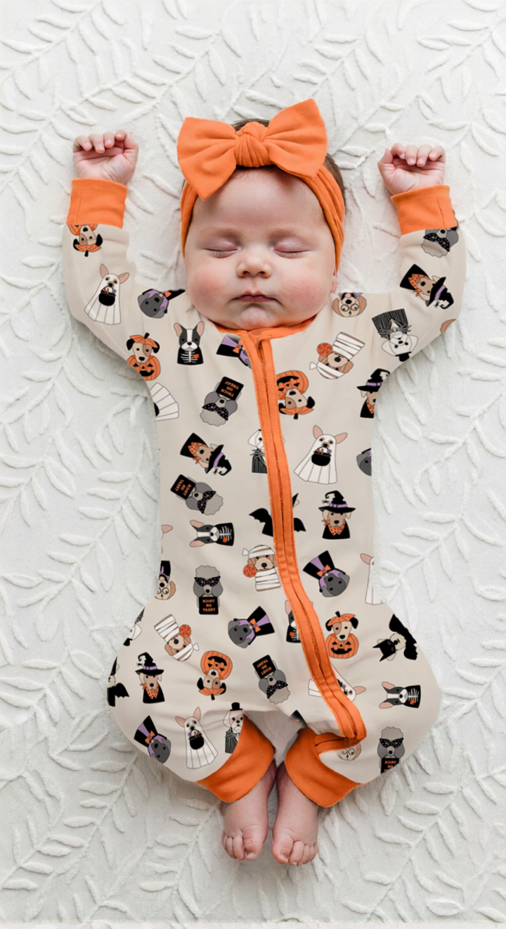 PREORDER - Bark & Treat (Convertible Zip Footies)
