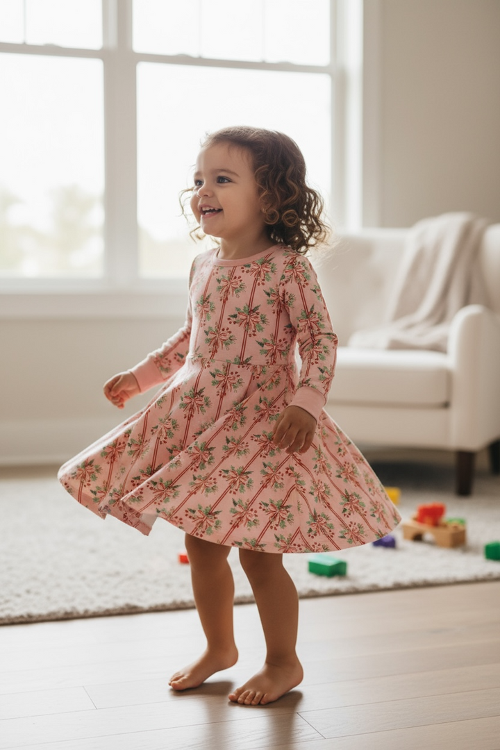 Ribbon & Holly (Twirl Dress)