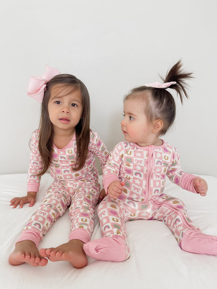 Lucky Charms (Convertible Zip Footies) - Pink