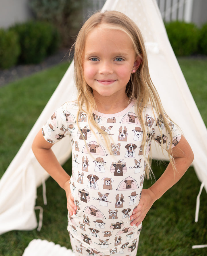 Camp Paws (Short Sleeve PJ) - Pink