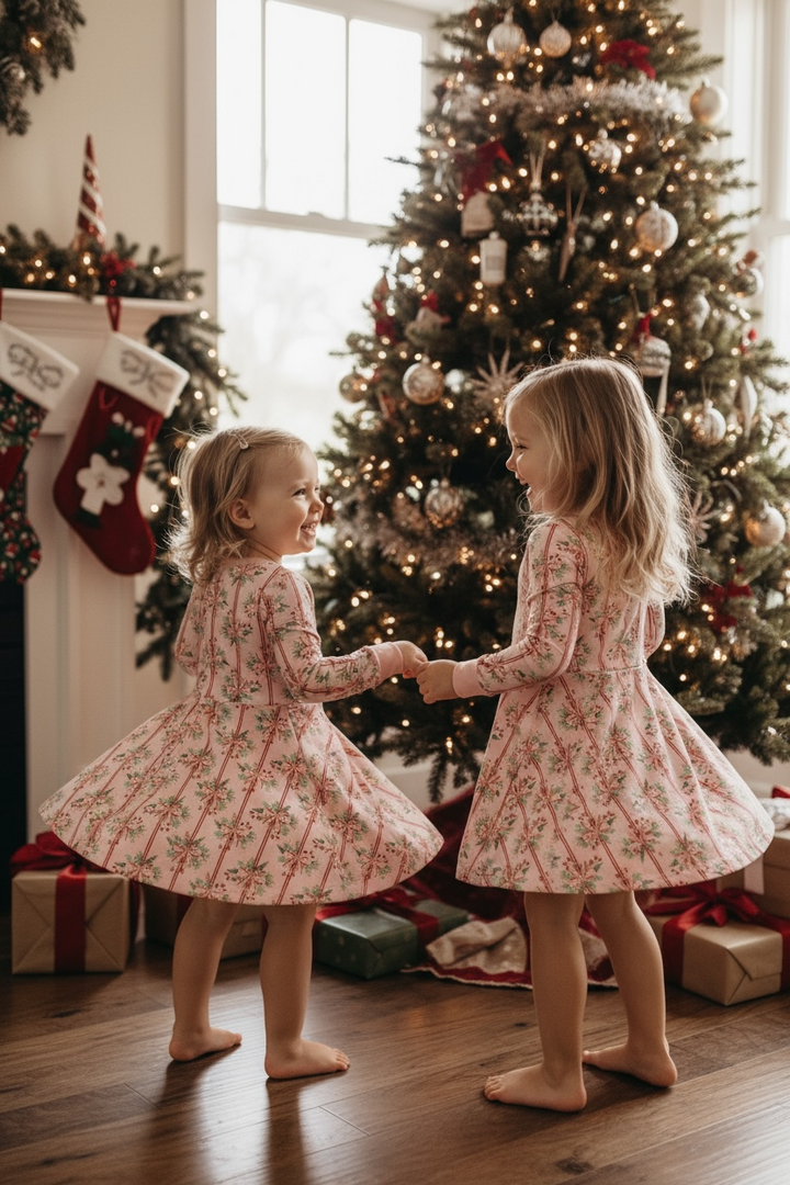 Ribbon & Holly (Twirl Dress)